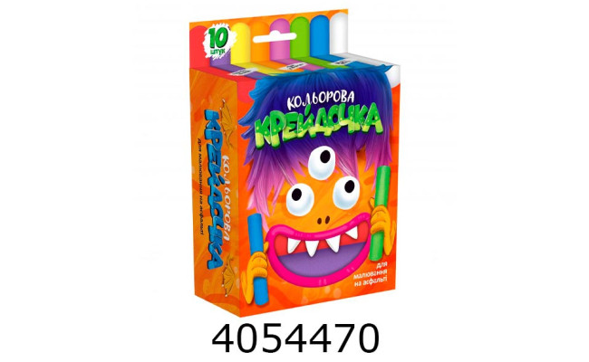 Крейда кольорова 10 шт. кругла Jumbo серії крейдочка Danko toys (10) KRD-02-01U