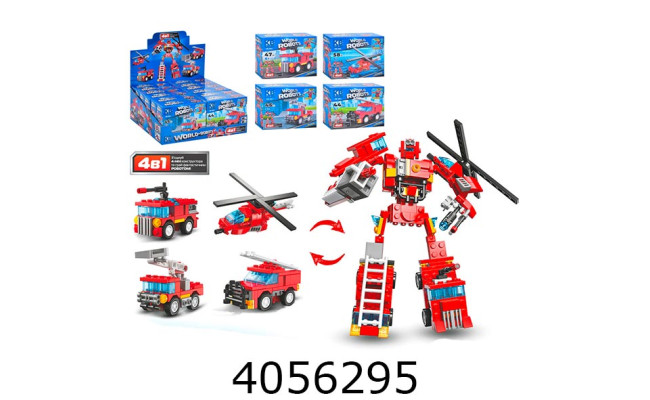 Конструктор Limo Toy Пожежна серія 2в1 44-58 дет 4 види (12/144) KB 215