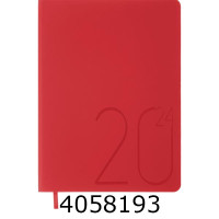 Щоденник А5 дат. 2024р. Buromax STEEL червоний штуч. шкіра (20) BM.2127-05