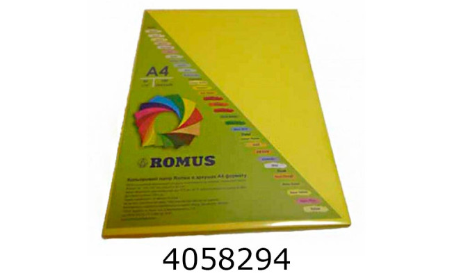 Папір кольор. А4 80г/м2 100 арк. інтенс. жовтий R CY39 яскраво-жовтий R50799