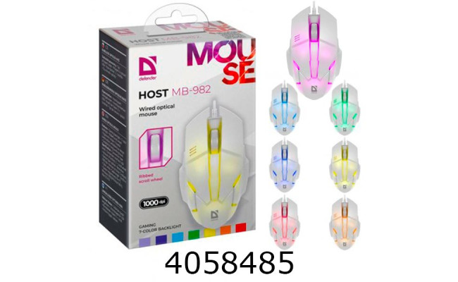 Мишка комп. Defender HOST MB-982 USB біла 4кн 52983