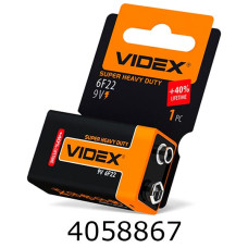 Батарейка Videx Super Heavy Duty крона блістер (24/216) 6F22 9V