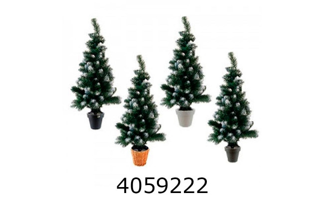 Ялинка в кругл. горщику 110см Королева білі кінчики мікс