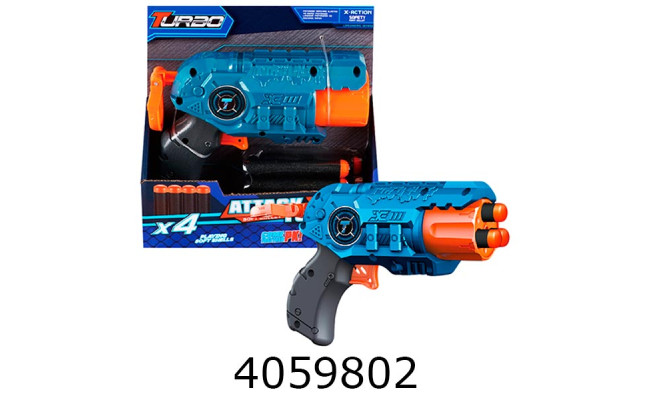 Бластер з поролон. набоями пістолет + 4 набої BLASTER BT301
