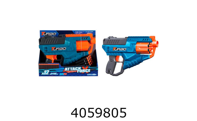 Бластер з поролон. набоями пістолет + 12 набоїв BLASTER BT319