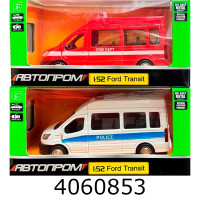 Машинка метал. Ford Tranzit Police відкрив. двері 2 кол. Автопром (48/96) 4373