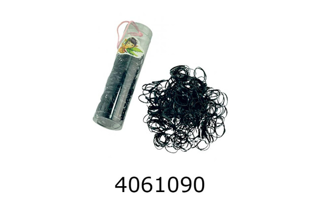 Резинка для волосся силікон чорна великий тубус ціна за 12шт. (100) 1-3-18