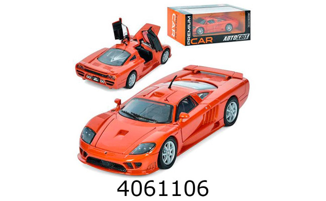 Машинка метал. Автосвіт на батар. в коробці Saleen S7 муз. світ. відкрив. двері 19см (8) AP-1930