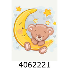 Картина по номерам 30*40см дитячі Мішка на місяці Brushme KBS0107