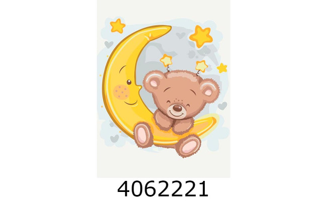 Картина по номерам 30*40см дитячі Мішка на місяці Brushme KBS0107