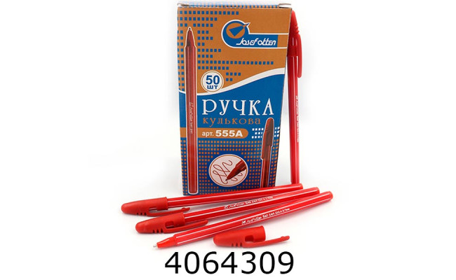Ручка кульк. 555А червона 