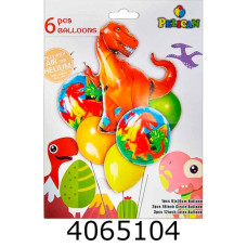 Повітряні кульки фольговані 5шт Динозавр коричневий (10/500) 836959
