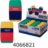 Точилка пласт. з конт. та гумкою Buromax RAINBOW RUBBER TOUCH (16) BM.4771