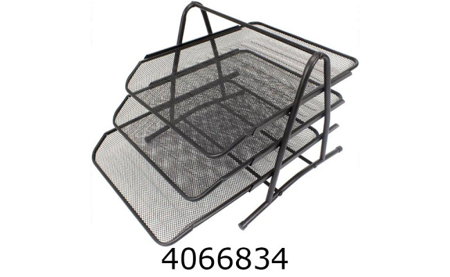 Лоток гориз. збірний 3 відд. метал чорний Leader (1/12) 542510Л