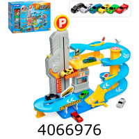 Гараж в коробці 6 машин дорожні знаки ліфт муз. світ. 51*33*14см (8) QL905 н/з