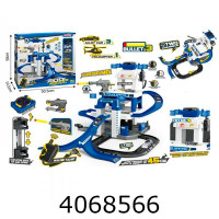 Гараж в коробці 3 поверхи Поліція + транспорт ліфт гучномовець стріляє кулями 71*54*в45см (6) 660-S22