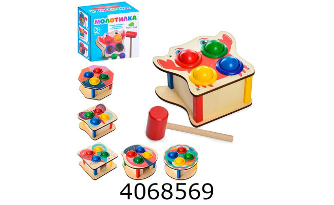 Дерев. іграшка Стукалка в коробці 6 видів 15*15*8см (30) MD 1682