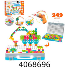 Мозаїка в чемодані з крупними деталями на шурупах 249дет на батар. 31*24*6см (16) M 5590