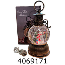 Декоративний ліхтар зі світлом та музикою 20см Сніговик (12) MA25-23