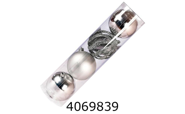 Кулі новорічні 8см 4шт (48) 9762
