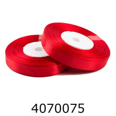 Стрічка атласна пакувальна 12 мм*23м червона (ціна за уп 10шт) 58-513