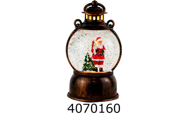 Декоративний ліхтар зі світлом Дід Мороз з ялинкою на батарейках та USB 3-6 2-151 (9181) (1/12) 140073