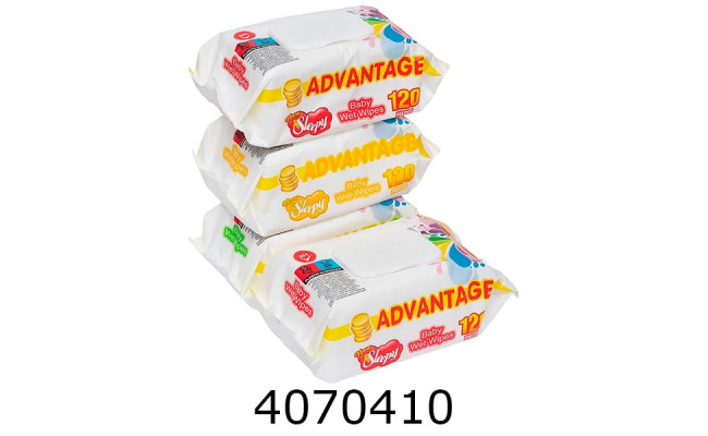 Серветка волога 120шт. Sleepy Advantage Baby з клапаном (12) 23608