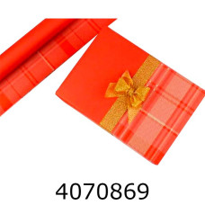 Папір подар. 70*800см Бурий крафт клітинка червоночорна  70г/м 255-5263