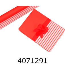 Папір подар. 70*800см Червоний зі смужкою в рулоні 70г/м 255-7434