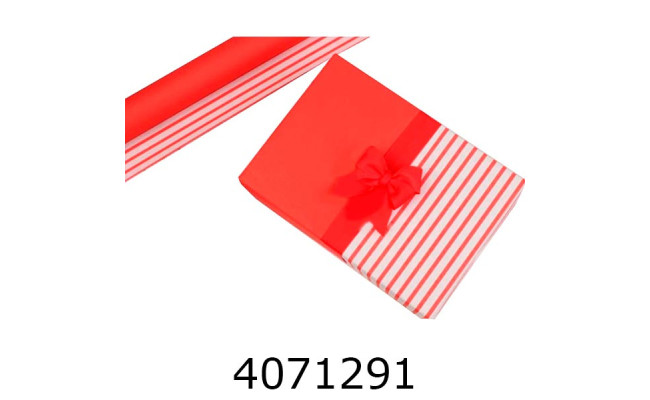 Папір подар. 70*800см Червоний зі смужкою в рулоні 70г/м 255-7434