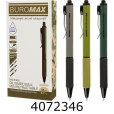 Ручка масл. авт. Buromax Military синя 07мм (12) BM.8369