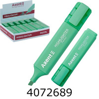 Маркер текст. Axent Highlighter 1-5 мм клиноп. пастель м'ятний (12/144) 2537-18-A