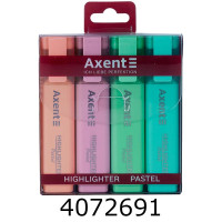 Маркер текст. набір 4шт. Axent Highlighter 1-5 мм клиноп. пастель (12/144) 2537-80-A Маркер текст. набір 4шт. Axent Highlighter 1-5 мм клиноп. пастель (12/144) 2537-80-A