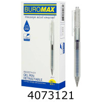 Ручка гелева авт. BUROMAX GALAXY 0.5 мм з силікон. грипом синя (12) BM.8373-01 Ручка гелева авт. BUROMAX GALAXY 0.5 мм з силікон. грипом синя (12) BM.8373-01