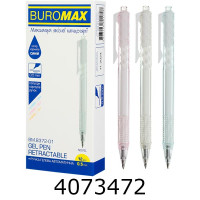 Ручка гелева авт. BUROMAX NOVEL 0.5 мм синя (12) BM.8372-01