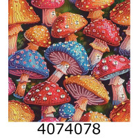 Алмазна мозаїка 25*25 Кольорові мухомори Brushme BH015