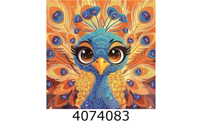 Алмазна мозаїка 25*25 Милий павлін Brushme BH039