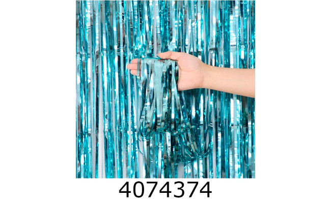 Шторка фольгована для фотозони глянець блакитна 2350/22-355