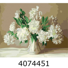 Картина по номерам 40*50см Білі піони у вазі Brushme BS51399
