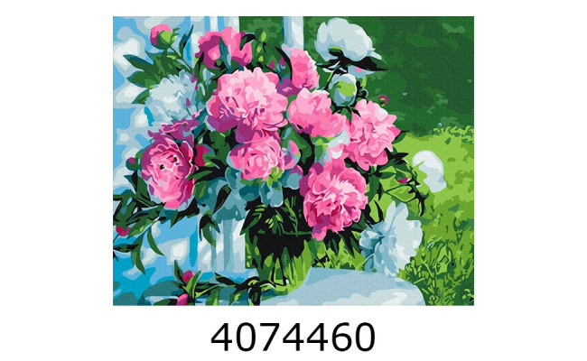 Картина по номерам 40*50см Букет піонів в саду. Brushme BS31020
