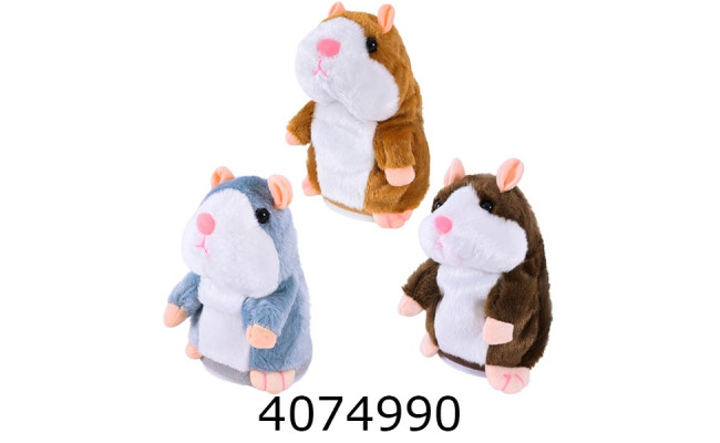 Хом`як - повторюшка м`яка іграшка в кульку 3 види 8*8*14см (100) C23903