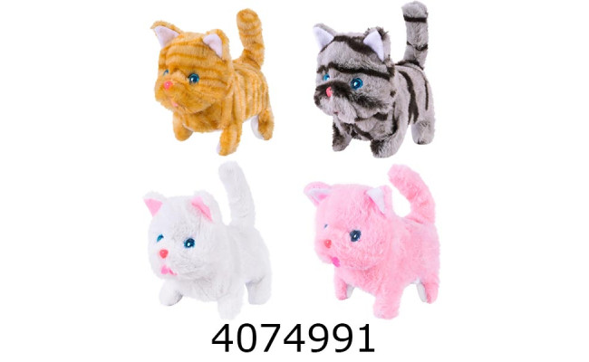 Кошеня м`яка інтерактивна іграшка в кульку 4 види 15*8*12см (140) C23910