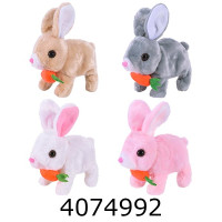 Кролик м`яка іграшка, звук, ходить, в кульку 4 види 14*8*17см (140) C23918н/з