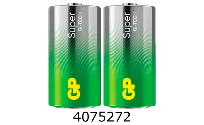 Батарейка GP Super Alkaline G-TECH R14/2 без блістера ціна за 2шт. (12/144) C