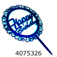 Топер в торт Happy Birthday чорний (20) 5906/2494