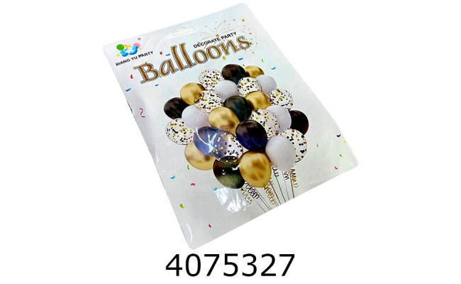 Повітряні кульки BonBon чорно-білі 30 кульок 1480