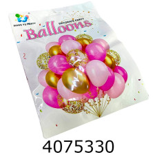 Повітряні кульки BonBon рожеві з золотом 30 кульок 1480