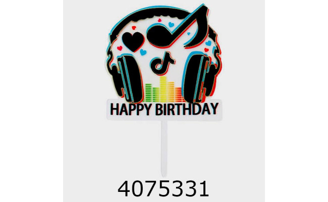 Топер в торт Happy Birthday кольор. (20) 4937/2510