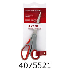 Ножиці 20см AXENT Duoton офісні сіро-червоні (10) 6302-06-A