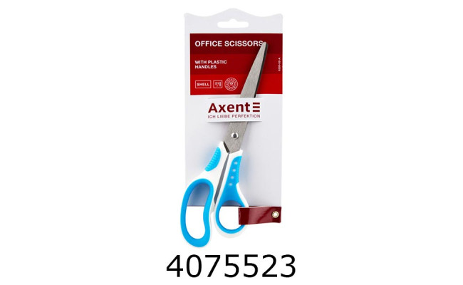 Ножиці 21см AXENT Shell офісні біло-блакитні  (10) 6305-02-A